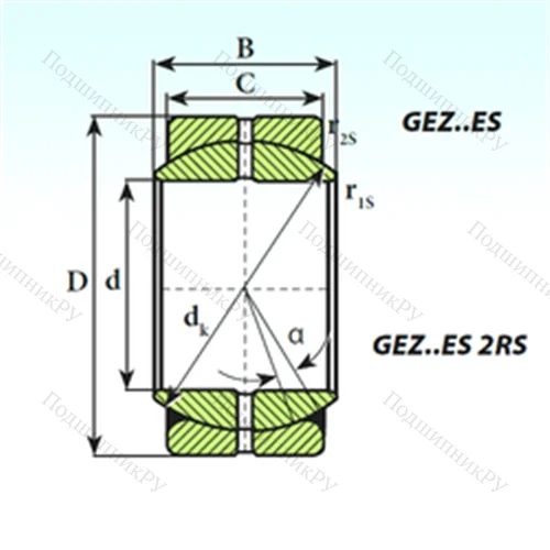 Подшипник скольжения сферический GEZ 15 ES