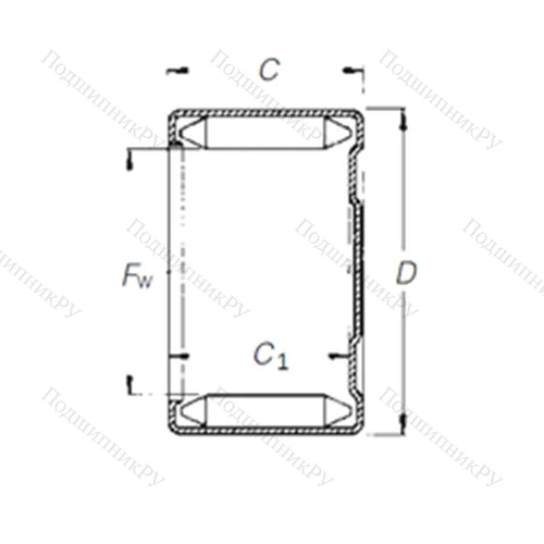 Подшипник игольчатый радиальный DLF 18 12