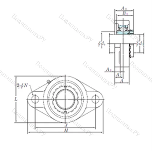 Подшипниковый узел шариковый радиальный UKFLX 07