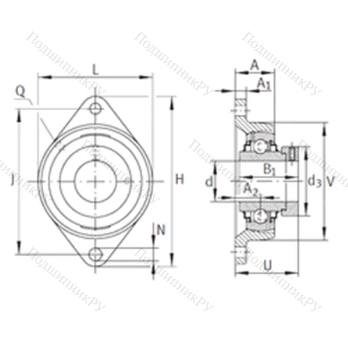 Подшипниковый узел шариковый радиальный RCJT 1