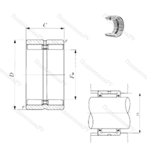 Подшипник игольчатый радиальный GTR 304425