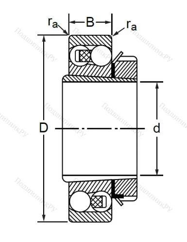 Двухрядный шариковый подшипник 11611 (2312 K + H 2312) (2312 K + H 2312) в Волгограде