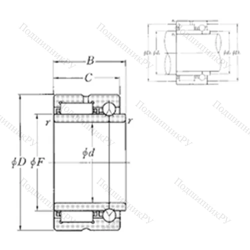 Подшипник комбинированный NKIB 5906R