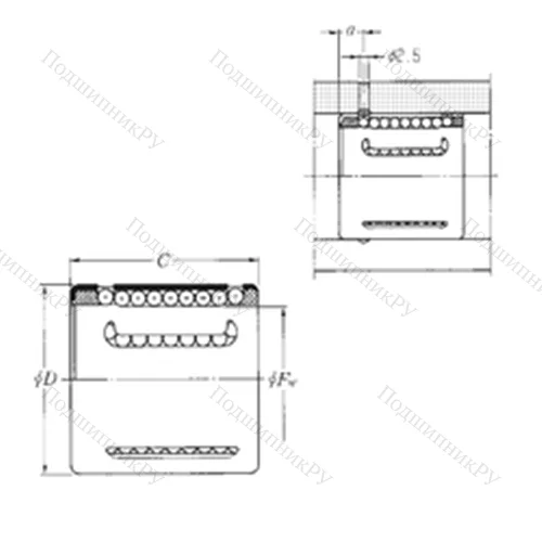 Подшипник шариковый линейный KH 5070 от производителя  NTN Подшипник шариковый линейный KH 5070 от производителя  NTN