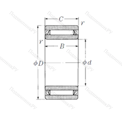 Подшипник игольчатый радиальный NAF 152813