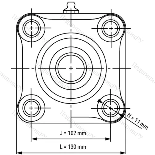Подшипниковый узел WP-SSBF 208 - Вал: 40 мм от производителя  LPZ