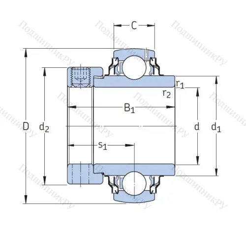 Корпусный подшипник YEL 208-2RF/VL 065 в Волгограде