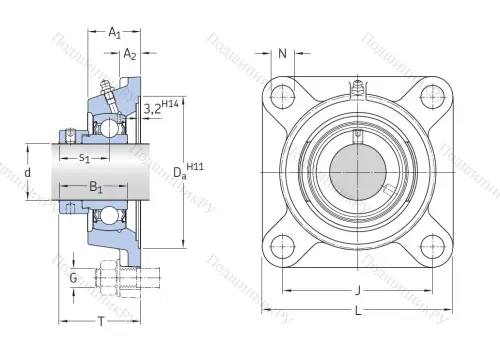 Подшипниковый узел FY 50 FM в Волгограде