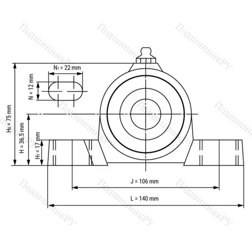 Подшипниковый узел WP-SSBP 205 - Вал: 25 мм от производителя  LPZ