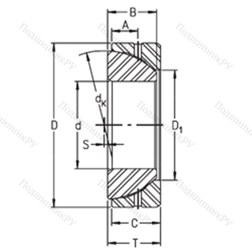 Подшипник скольжения сферический GE 25SX