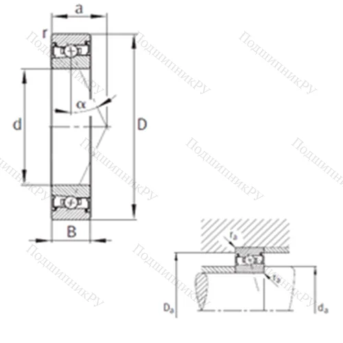Подшипник шариковый радиально-упорный HSS 7026-E-T-P 4S
