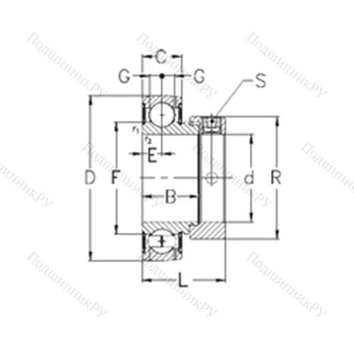 Подшипник шариковый радиальный GRAE 60-NPPB