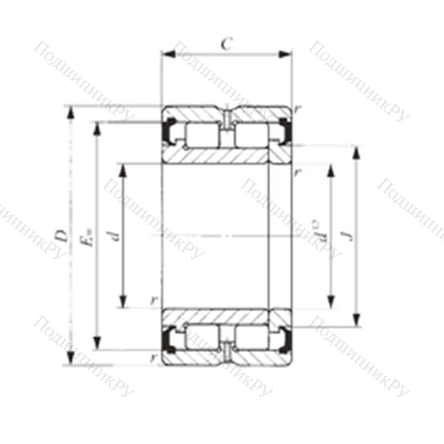 Подшипник роликовый радиальный NAG 4912UU от производителя  IKO