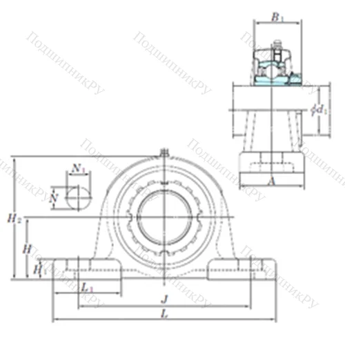 Подшипниковый узел шариковый радиальный UKPX 06