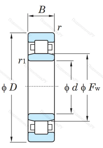 Роликовый цилиндрический подшипник NU 205 R AG от производителя  KOYO