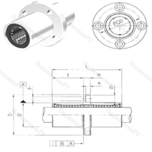 Подшипник шариковый линейный LMEFM 60