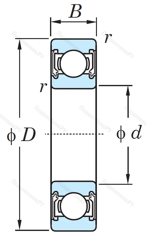 Однорядный шариковый подшипник 6011 2RU CM от производителя  KOYO