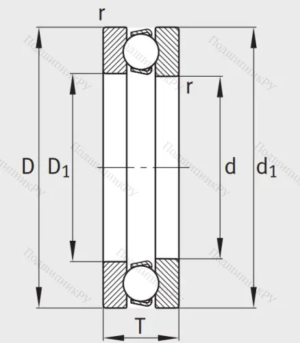 Упорный шариковый подшипник 51408 от производителя  FAG