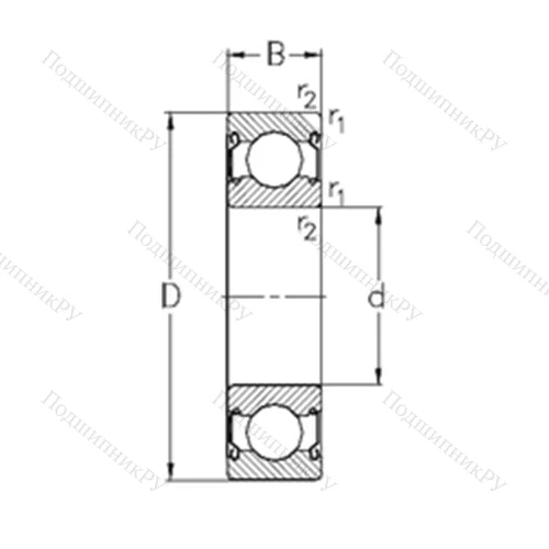 Подшипник шариковый радиальный 62/22-2Z