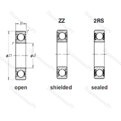 Подшипник шариковый радиальный 61916ZZ от производителя  CRAFT