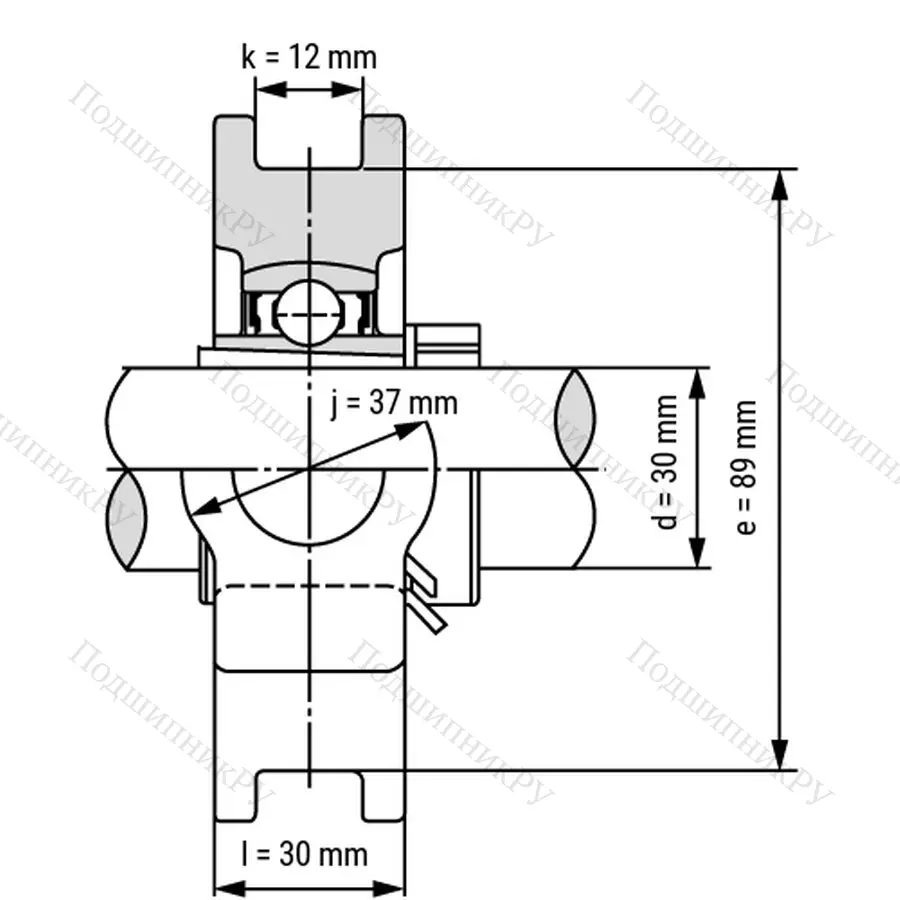 Подшипниковый узел UKT 207 - Вал: 30 мм
