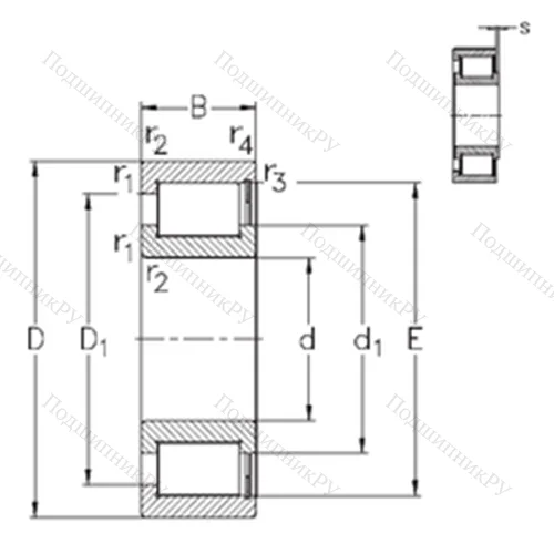 Подшипник роликовый радиальный NCF 28/670-V от производителя  NKE Подшипник роликовый радиальный NCF 28/670-V от производителя  NKE