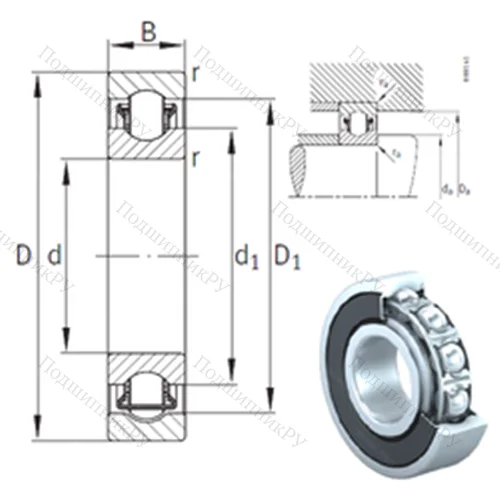 Подшипник с шариковыми роликами (ball roller) радиальный BXRE 206-2HRS