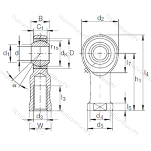 Подшипник скольжения сферический GIKFR 10 PB