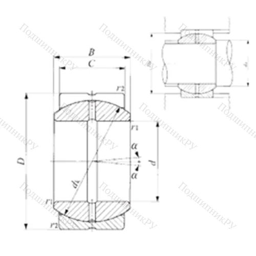Подшипник скольжения сферический SB 75A
