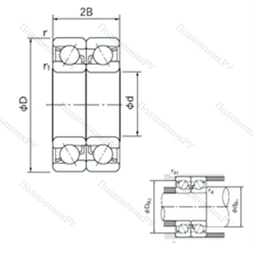 Подшипник шариковый радиально-упорный спаренный 7018DB