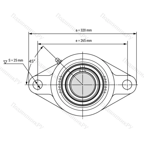 Подшипниковый узел UCFL 218 - Вал: 90 мм от производителя  LPZ