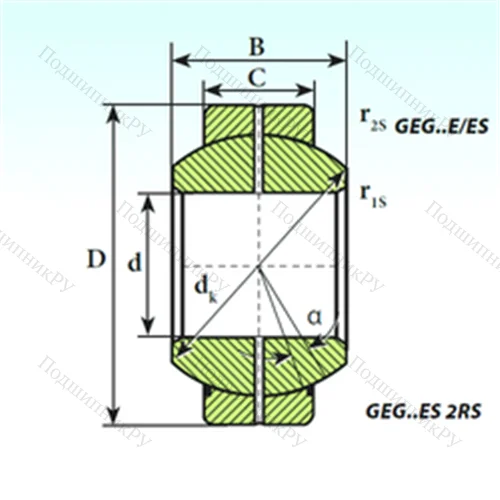 Подшипник скольжения сферический GEG 60 ES
