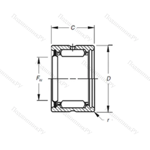 Подшипник игольчатый радиальный HJ-122016RS от производителя  TIMKEN Подшипник игольчатый радиальный HJ-122016RS от производителя  TIMKEN
