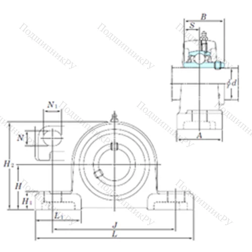 Подшипниковый узел шариковый радиальный UCP 215-48SC