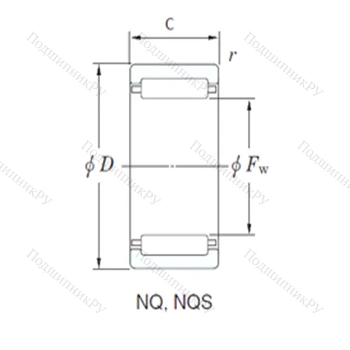 Подшипник игольчатый радиальный NQ 202823