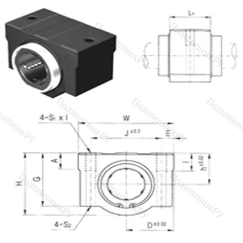 Подшипник шариковый линейный SC 25VUU от производителя  Samick Подшипник шариковый линейный SC 25VUU от производителя  Samick