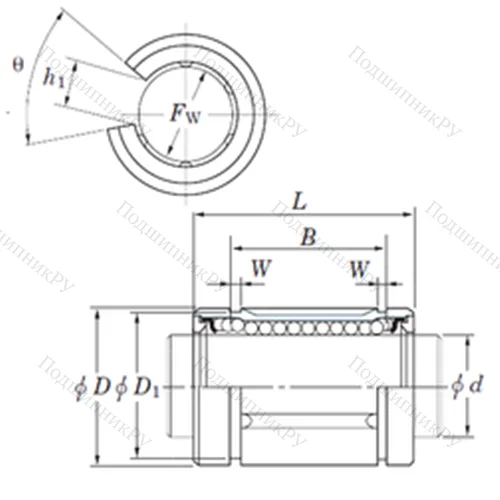 Подшипник шариковый линейный SDM 35OP от производителя  KOYO Подшипник шариковый линейный SDM 35OP от производителя  KOYO