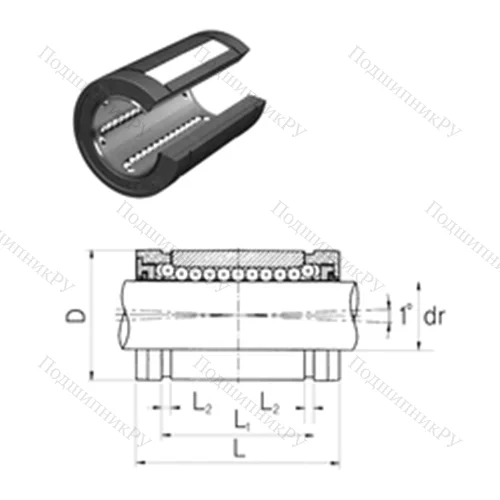 Подшипник шариковый линейный LMES 12OP