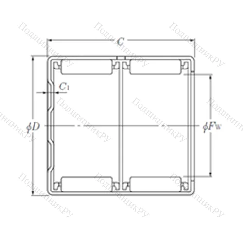 Подшипник игольчатый радиальный BK 2030ZWD от производителя  NTN Подшипник игольчатый радиальный BK 2030ZWD от производителя  NTN