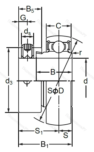 Корпусный подшипник SA 208 (AEL 208) в Волгограде
