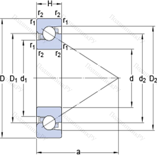 Прецизионные одинарные упорно-радиальные шарикоподшипники для винтовых передач BSA 308 C от производителя  SKF