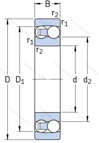 Двухрядный шариковый подшипник 2205 ETN 9/C 3 от производителя  SKF