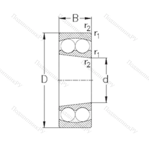 Подшипник шариковый радиальный самоцентрирующийся 2210-K