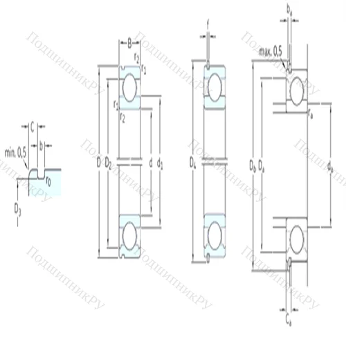 Подшипник шариковый радиальный 6408NR от производителя  SKF