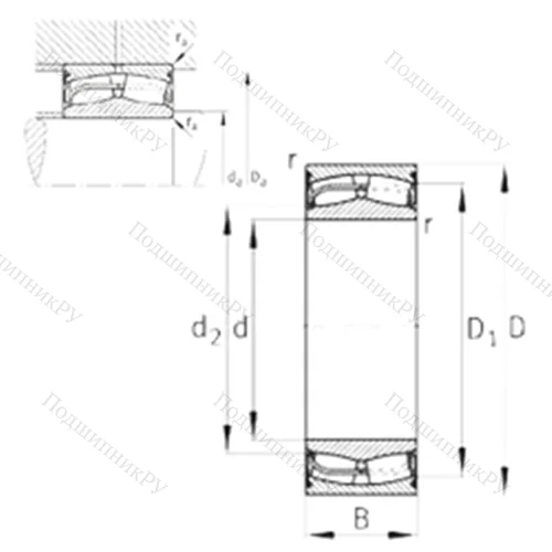 Подшипник роликовый радиальный самоцентрирующийся 24144-E 1-2VSR-H 40