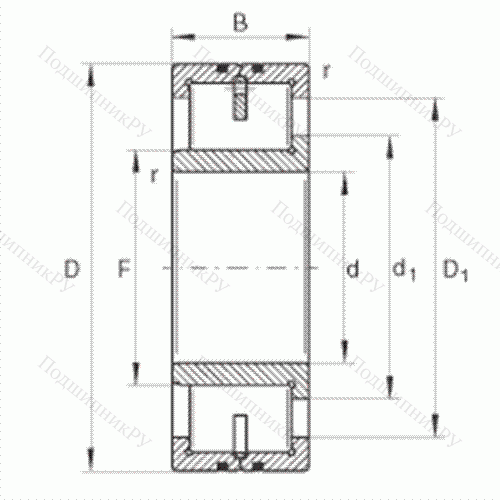 Подшипник роликовый радиальный LSL 192336-TB от производителя  INA Подшипник роликовый радиальный LSL 192336-TB от производителя  INA
