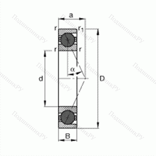 Подшипник шпиндельный HCB 7208-E-T-P 4S от производителя  FAG Подшипник шпиндельный HCB 7208-E-T-P 4S от производителя  FAG