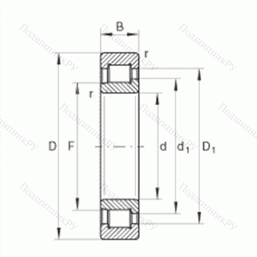 Подшипник роликовый радиальный SL 192344-TB от производителя  INA Подшипник роликовый радиальный SL 192344-TB от производителя  INA