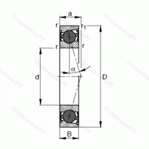 Подшипник шпиндельный HCB 7208-C-2RSD-T-P 4S от производителя  FAG Подшипник шпиндельный HCB 7208-C-2RSD-T-P 4S от производителя  FAG