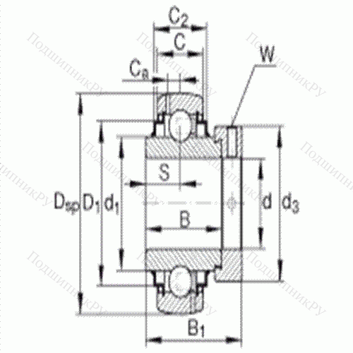 Подшипник шариковый закрепляемый G 1200-KRR-B-AS 2/V от производителя  INA Подшипник шариковый закрепляемый G 1200-KRR-B-AS 2/V от производителя  INA